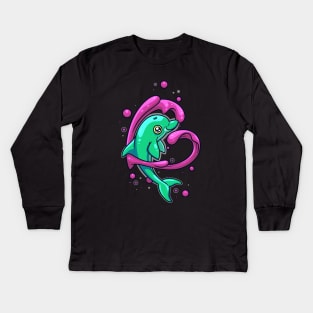 Dolphin Love Kids Long Sleeve T-Shirt